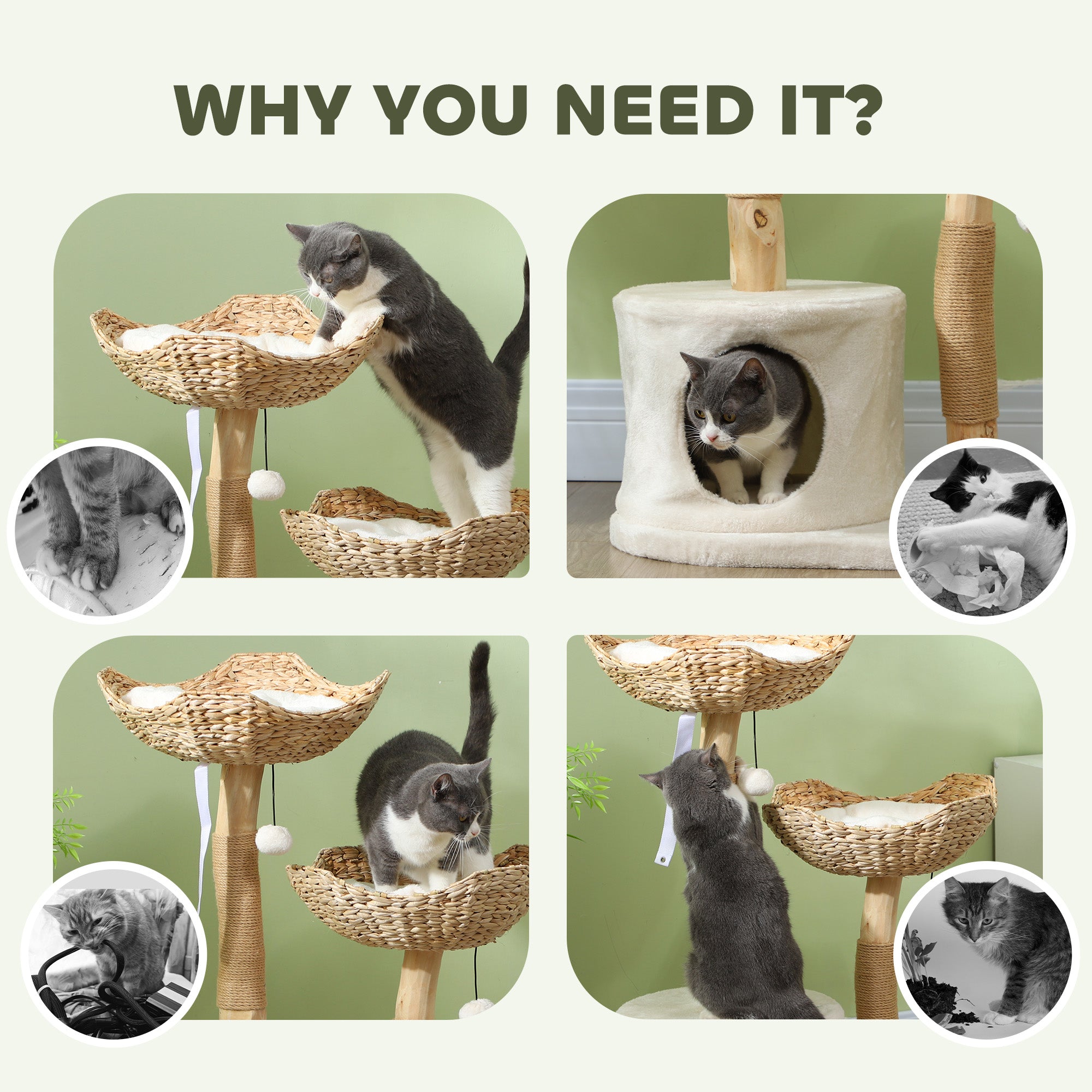 37 Inch Modern Cat Tree