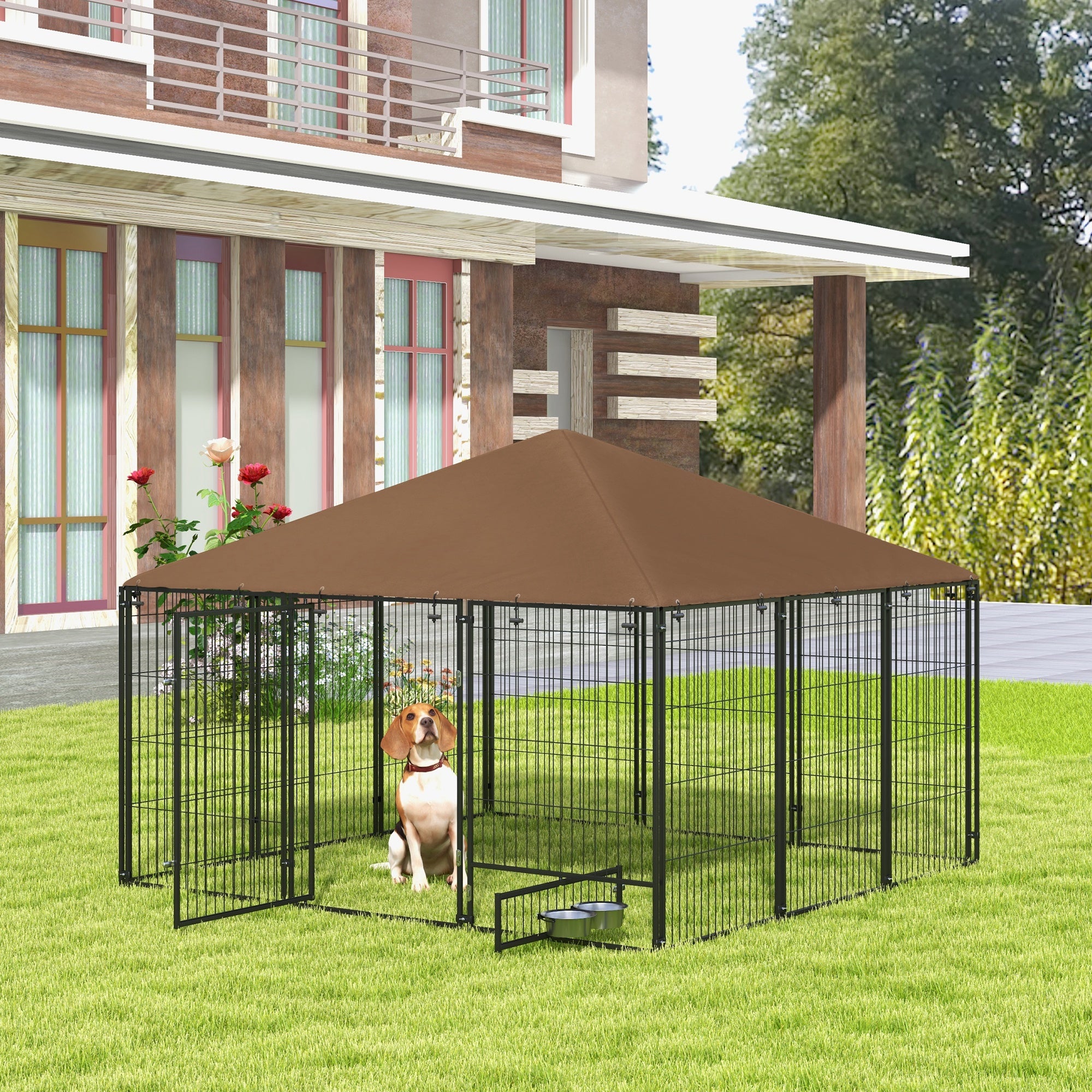 Dog Kennel with Canopy