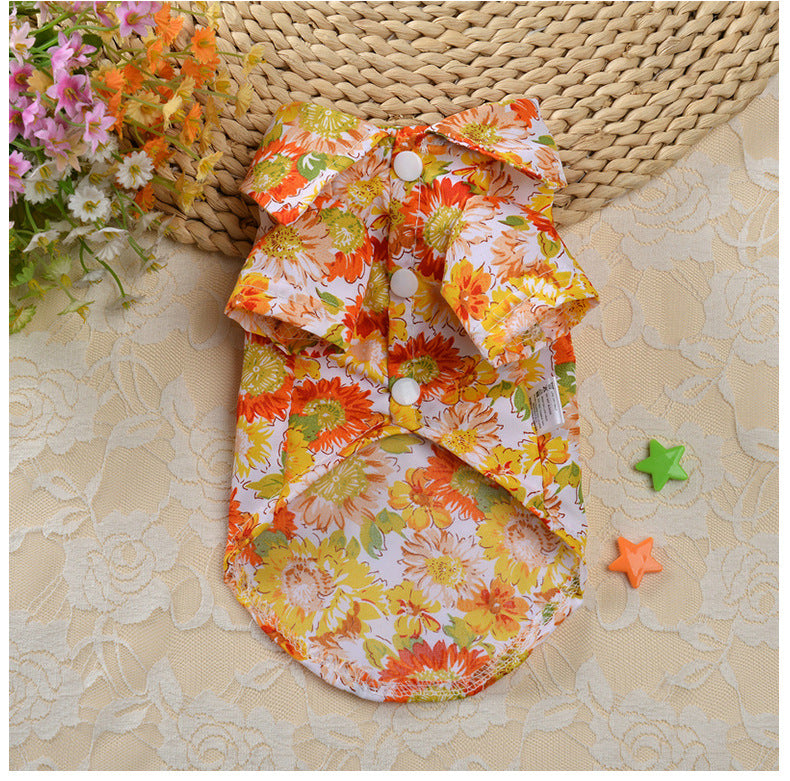 Dog Spring Dress Western Cat Shirt Teddy Clothes