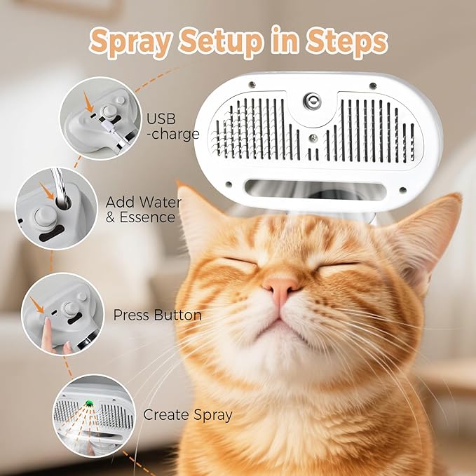 3 In 1 Cat Steam Brush,