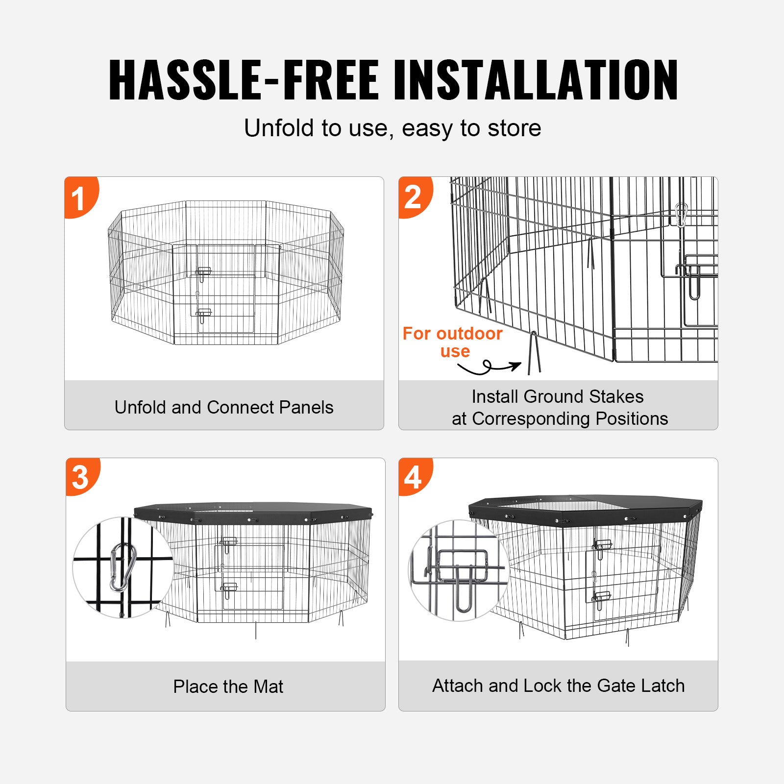 Foldable Metal Dog Exercise Pen