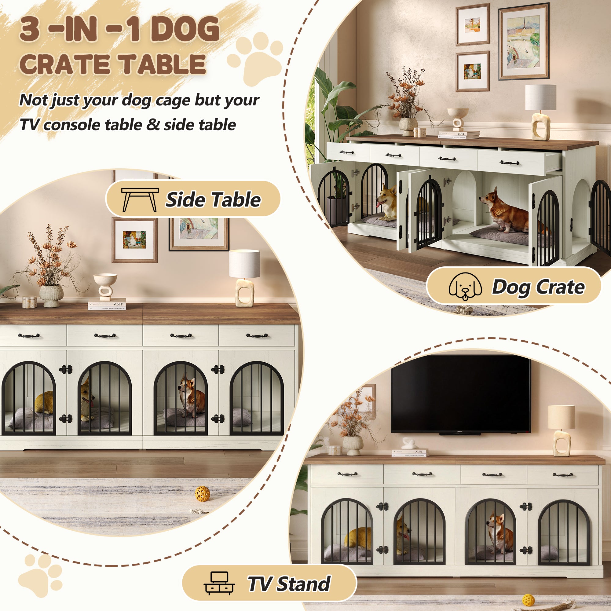70.8 Large Dog Crate Furniture