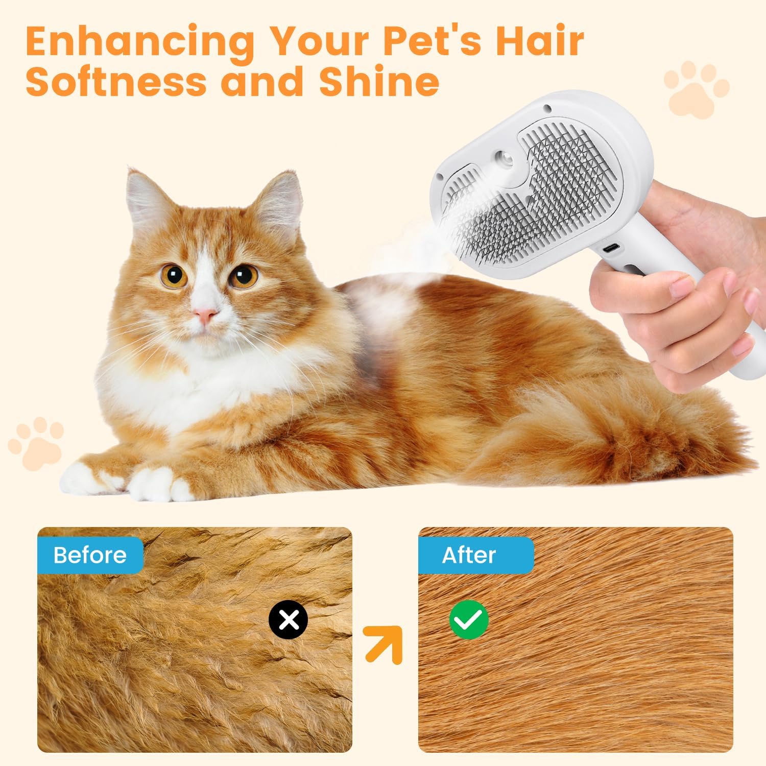 3 In 1 Cat Steam Brush,