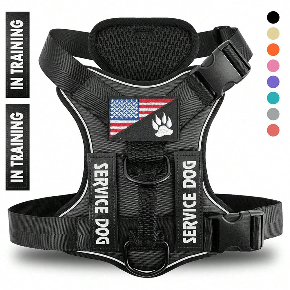 Reflective Breathable Solid Color Polyester Dog Strap