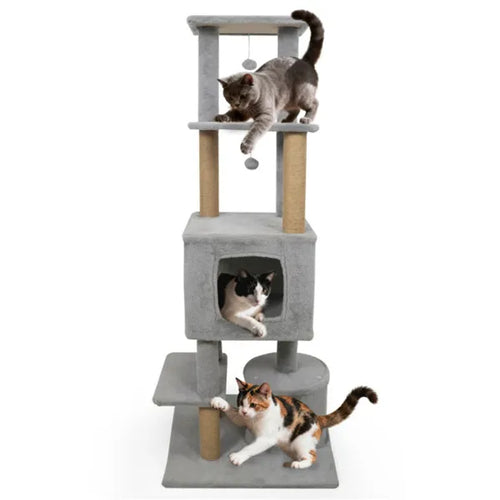 64" Light Gray Cat Tower