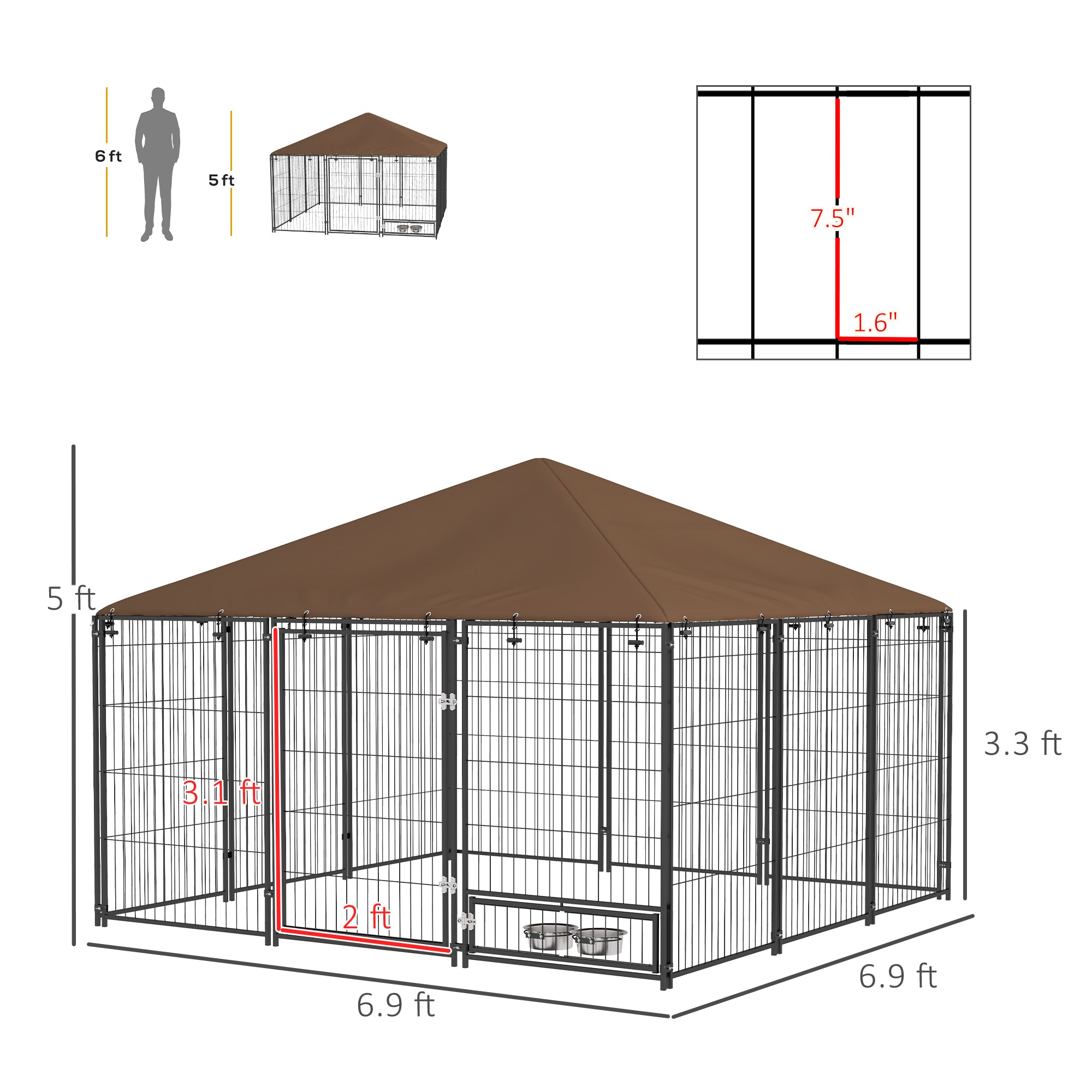 Dog Kennel with Canopy