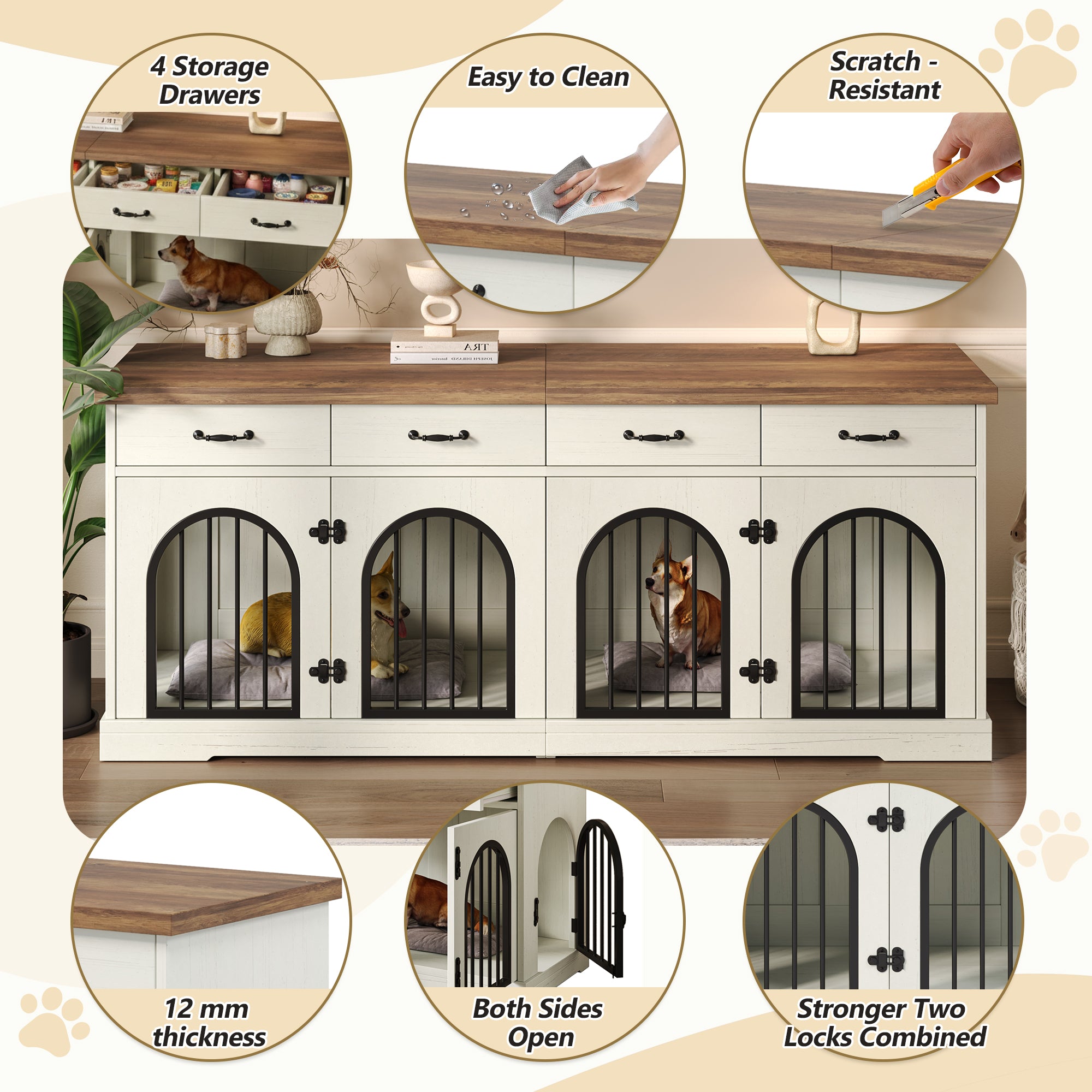 70.8 Large Dog Crate Furniture