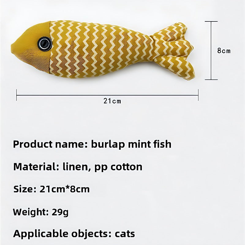 Pet Mint Fish Toy - Three Colors Are Randomly Issued, Shovel Officials Must Enter, Pet Mint Fish Toys, Suitable For Cats Of All Ages