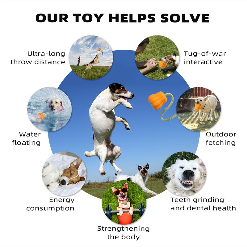 PROKEl Dog Rope Fetch Exercise ToyforMedium  Large Aggressive Chewers BreedDogsChew Interactive Toys Training Tug Of WarBallsindoor And Outdoor Halloween Dogtoyorange Plain Indestructible Dogtoy Super