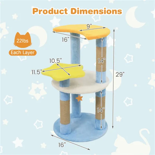 29" Moon & Star Cat Tree